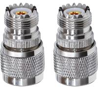 Connecteur UHF Femelle vers N mâle Prise mâle de Type N vers PL259 UHF Femelle Jack Adaptateur coaxial RF pour câble d'extension d'antenne WiFi 2 pièces