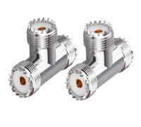 Connecteur Uhf Triple Tee Uhf Femelle À Double Uhf Femelle Splitter 3 Voies Adaptateur Coax Pl259 So239 T Shape Adapter Pour Ham Radio Cb Antenne 2 Pack[L1681]