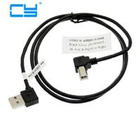Connecteur USB 2.0 coudé mâle et droit à coude B mâle, double coude à 90 degrés pour imprimante scanner cartouche de disque dur 50CM 1M