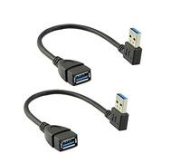 connecteur USB 3.0 Extender Plug Coupler Gender Changer Adaptateur câble convertisseur à 90 degrés Droite Gauche Up Down coudé. USB 3.0 Cable Right 2pcs Black