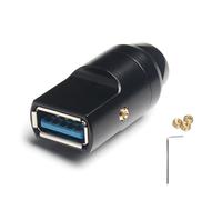 Connecteur USB 3.0 femelle à souder en alliage d'aluminium pour réparation de câble de 6 mm et extension de soudage, personnalisation, adaptateur USB
