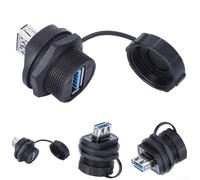 Connecteur USB 3.0 femelle encastrable étanche IP67, adaptateur de montage de panneau avec filetage 13/16-28UNS, Isolateur ignifuge PA66 pour l'industrie et la communication