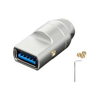 Connecteur USB 3.0 femelle personnalisable avec coque en alliage d'aluminium pour réparation de câble USB de 6 mm