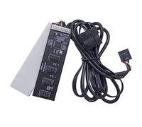 Connecteur USB 9 broches répartiteur USB 1 vers 4 USB 2.0 9 broches + câble de 60 cm pour refroidissement à eau pour ventilateur LED connecteur hub USB 9 broches