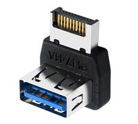 Connecteur USB en L, adaptateur de carte mère à 90 degrés, port d'extension de type E, outil de câble à angle droit, équipement de construction de bureau, pièces de modification PC de panneau