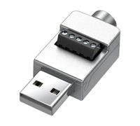 Connecteur USB sans Soudure, connecteur de Bloc USB 2.0 - Adaptateur USB Plug Converter mâle/Femelle | Haute Vitesse de, boîtier métallique Chargeur de données pour Ordinateur Portable