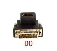 Connecteur vidéo d'ordinateur de conversion bidirectionnelle,DVI mâle,compatible HD,600,coude à 90 degrés,économie de câblage - Type DO