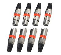 Connecteur XLR à 3 pôles, connecteur XLR mâle et femelle pour câble de signal DMX ou connexion microphone mélangeur audio (boîtier métallique, 4 ensembles rouge)