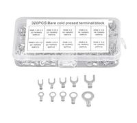 Connecteurs À Fourche Non Isolés, 320 Pièces, Cosses En Cuivre, Kit De Bagues De Câblage Électrique - Haute Conductivité, Résistance À L'oxydation, Pour Applications Électriques