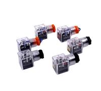 Connecteurs A-LED Type D'électrovanne Hydraulique Prises Bobine Fiche Transparente AC220/110 DC24/12V Fiche De Bobine Avec Voyant Lumineux(DC 12V Black)