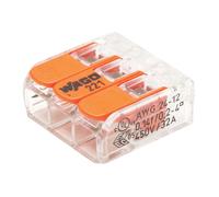 Connecteurs à levier 3 entrées Wago S221-413 32A, 100 pièces