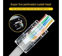 Connecteurs à sertir Ethernet Gigabit en vrac 100x, connecteur Cat5, 8P8C UTP RJ45, fiche modulaire réseau plaqué or, têtes en cristal