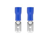 Connecteurs à sertir, Lot de 10 cosses à sertir électriques FM, connecteurs de fils, rouge, bleu, 2,8-6,3 mm, cuivre, PVC(Blue,4.8mm)