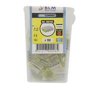 connecteurs automatiques - mini connex - 4 entrées - jaune - boite de 100 - blm distribution 460140