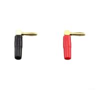 Connecteurs Banane 4mm Coudés 90° Plaqué Or | Plaqué or 24K, conception à 90 degrés, gain de place, connexion sécurisée, idéalHiFi
