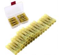 Connecteurs bout à bout thermorétractables, kit de connecteurs de bornes à sertir CESFONJER, connecteurs sans soudure, connecteurs de fils étanches jaunes adaptés aux câbles 12-10 AWG (30 pièces)