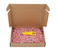 Connecteurs bout à thermorétractables en polyoléfine | Épissure de fil électrique multicolore 100/200 pièces : sertissages d'étanchéité adhésifs(Red Awg 22-18,100pcs)