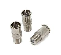 Connecteurs coaxiaux plaqués or pour antenne et satellite, 3 adaptateurs rapides de type F pour connexion TV en camping-car et camping, anti