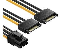 Connecteurs d ' Alimentation Simple/Double Sata15Pin à 6 Broches, câble pour Carte Graphique, Alimentation Stable, ajout Pratique, Adaptateur GPU