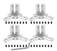 Connecteurs D'angle à 3 Voies 3030 4PCS Connecteur Profilé Aluminium avec Vis pour Profil D'extrusion en Aluminium de 8mm Série(3030)