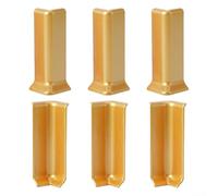 Connecteurs d'angle pour plinthes de 10 cm de hauteur avec 3 coins intérieurs et 3 coins extérieurs pour des transitions fluides dans le moulage de la base murale (L or)