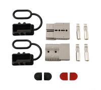 Connecteurs de borne de batterie 120 A 600 V Cosses de câble robustes en cuivre étamé pour VR Marine Solar - Design sans genre avec couvercles gris (gris)