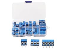 Connecteurs de bornier à vis pour PCB 5,0 mm pas 10 A - Configuration bleue 2/3/4 broches avec design empilable et gamme de fils 22-14 AWG