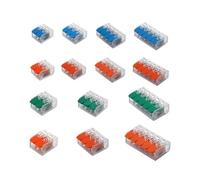 Connecteurs de câbles et fils Mini bornier rapide universel compact à insertion for câbles de 4 mm² et 6 mm² transparent(663WO,100PCS)