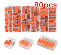 Connecteurs de câbles, Kit de connecteurs compacts à levier, Bloc de bornes à connexion rapide, Raccord de câble électrique rapide, Ensemble de 2, 3 ou 5 ports 20pcs 4-PORT