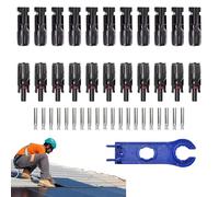 Connecteurs de câbles solaires - 10 paires de connecteurs Mc4 pour panneaux solaires, kit de câblage d'outils de sertissage mâle femelle haute efficacité pour photovoltaïque au sol extérieur