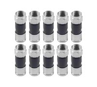 Connecteurs de Compression RG6 Type F, 10 pièces, raccord Coaxial à Compression, connexion étanche, noir et bleu(10pcs black)
