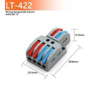 Connecteurs De Fil Universels Rapides,Câblage D'épissure Compact,Connexion De Câble,Enfichable,1 À 100 Pièces,0.08mm 2 - Type Lt-422-2pcs