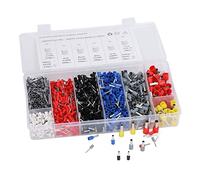 Connecteurs de Fils électriques 1800 Pièces/boîte, Kit D'outils de Sertissage de Virole, Bornes à Sertir Réglables pour Voiture et Maison avec Résistance à la Température et à la