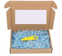 Connecteurs de fils thermorétractables, Heat Shrink Butt Splice Sleeve Tube Terminals Multicolor 100/200 PCS(Blue Awg 16-14,200 PCS)