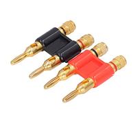 Connecteurs de Haut-parleurs de Banane Empilables Banana Plug Jack 2 Voies Connecteurs en Laiton Accessoires de Câbles de Haut-parleurs 2pcs pour les Appareils électroménagers Communication