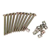 Connecteurs de meubles hexagonaux en acier M6, avec boulons à capuchon, vis de fixation 40mm 60mm 80mm 90mm 100mm 150mm 10 pièces/ensemble(100mm)