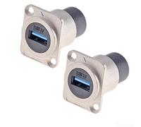 Connecteurs de panneau USB 3 0 D, lot de deux coupleurs femelles conçus pour une utilisation durable (argent)