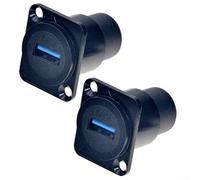 Connecteurs de panneau USB 3 0 D, lot de deux coupleurs femelles conçus pour une utilisation durable (noir)