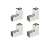 Connecteurs de poteau 4 pcs Forme en L Métal galvanisé 71x71 mm