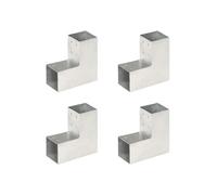 vidaXL Connecteurs de poteau 4 pcs Forme en L Métal galvanisé 81x81 mm