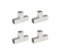 Connecteurs de poteau 4 pcs Forme en T Métal galvanisé 71x71 mm