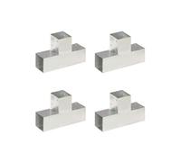 Connecteurs de poteau 4 pcs Forme en T Métal galvanisé 91x91 mm