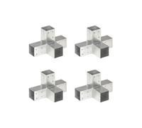 vidaXL Connecteurs de poteau Forme en X 4 pcs Métal galvanisé 71 x 71 mm