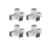 vidaXL Connecteurs de poteau Forme en X Métal galvanisé à chaud 81×81 mm Lot de 4