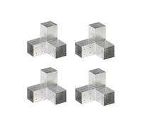 vidaXL Connecteurs de poteau Forme en Y 4 pcs Métal galvanisé 81x81 mm Gris G