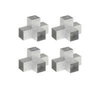 Connecteurs de poteau 4pcs Forme en X Métal galvanisé 101x101mm