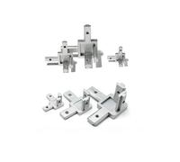 Connecteurs de support d'angle d'extrémité à 3 voies, coin caché à trois voies avec vis de réglage for profil d'extrusion d'aluminium 2020 3030 4040 4 pièces(4040(Silver))