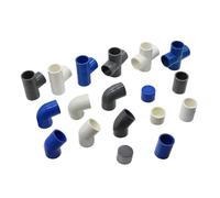 Connecteurs de tuyaux en PVC ID 25mm, coude droit, solide, té égal, embouts à quatre voies, Joint plastique, adaptateur d'irrigation, 1 pièce Convient pour l'irrigation(Blue,Cross connector)