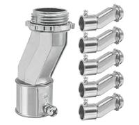 Connecteurs décalés en alliage de zinc, avec vis de réglage et écrou de blocage, raccords de conduit pour boîte de jonction électrique, raccords de conduit durables avec vis de réglage et écrou de 6