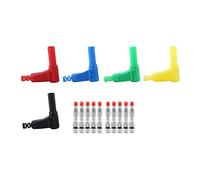 Connecteurs Durables de Fiche Banane de 4 Mm pour 10 Pièces, Connecteur de Fil de Câble à Angle Droit enveloppé de Protection de Joint de sécurité pour équipement électrique